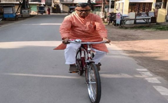 Tripura minister Ratanlal Nath rides bicycle after PM
